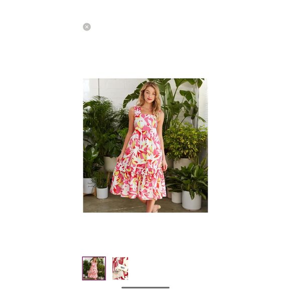 CROSBY BY MOLLIE BURCH Bowie Dress In Pink Tropics In Multi - Picture 1 of 8